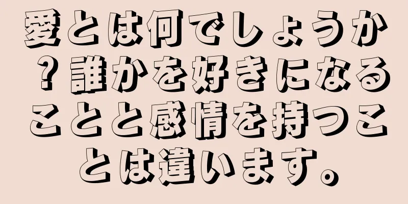 愛とは何でしょうか？誰かを好きになることと感情を持つことは違います。