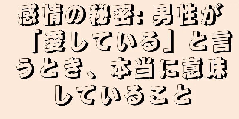 感情の秘密: 男性が「愛している」と言うとき、本当に意味していること