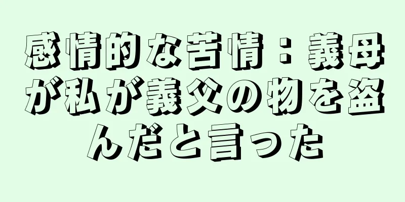 感情的な苦情：義母が私が義父の物を盗んだと言った