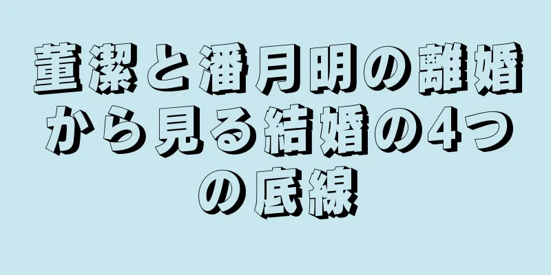董潔と潘月明の離婚から見る結婚の4つの底線