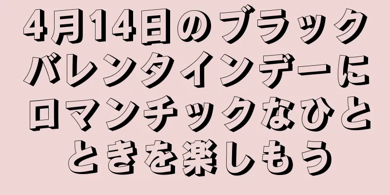 4月14日のブラックバレンタインデーにロマンチックなひとときを楽しもう