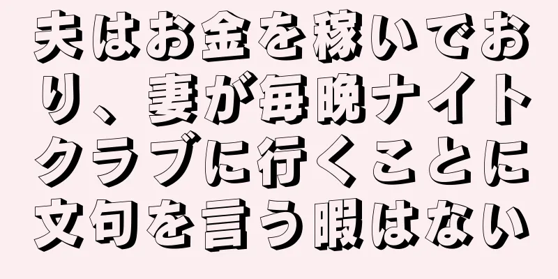 夫はお金を稼いでおり、妻が毎晩ナイトクラブに行くことに文句を言う暇はない